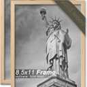 Natural Solid Wood 8.5x11 Picture Frame, Display 8.5 x 11 Inch Picture Poster Photo, Vertical & Horizontal Wall Hanging - 2 Pack/Natural/8.5"x11"