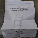 26" H Counter Height Bar Stools Set of 2, Modern Linen Fabric Upholstered Barstools with Backrest for Kitchen Island, Gold Metal Frames, Green