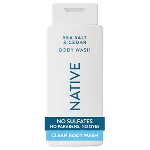 Native Body Wash Contains Naturally Derived Ingredients | For Women & Men, Sulfate, Paraben, & Dye Free Leaving Skin Soft and Hydrated | Sea Salt & Cedar 18 oz