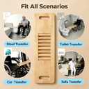 Wooden Transfer Board and Slide Board,Central scrollable,Senior and Handicap Move Assist and Slide Transfers, Holds up to 400 Pounds,2 Cut Out Handles(32x10x1)
