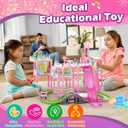 Princess Doll House for Girls, Dream Dollhouse with Track Car Toy Set, Dolls, Pets, Lights, Furniture and Accessories, Toddler Doll House Playset Gifts for 3 4 5 6 7 8 9 10+ Year Old Girls Toys, Pink (Style 2)