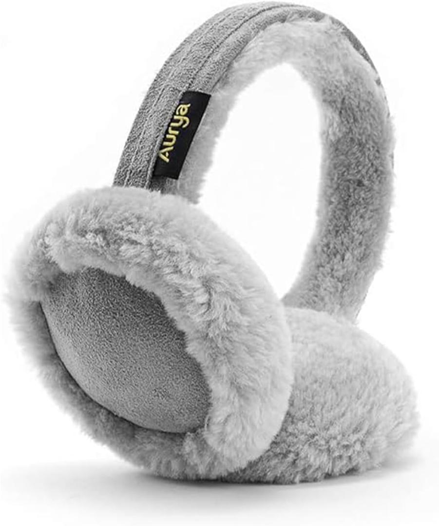 Aurya Ear Muffs - Classic Unisex Ear Warmer Winter Outdoor Earmuffs for Women (Standard, Gray)