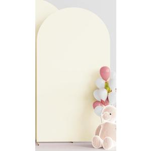 Wokceer Wedding Arch Cover 6 FT 1 Pc Spandex Fitted Wedding Arch Stand Covers for Round Top Chiara Arch Backdrop Stands Cover for Birthday Party Ceremony Banquet Decor Ivory