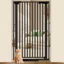 51'' Extra Tall Cat Gate Barrier for Doorways Hallways, Pressure Mounted Pet Dog Gates Ajustable Auto Close, Cat Fence Indoor Climb Proof 30-33'' Wide (Black)