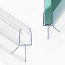 2PCS Shower Door Bottom Seal Strip, Clear PVC, 36" Length, Fits 8mm Thick Glass, Prevents Leaks & Water Damage, Easy Installation, No Adhesive Required (Clear, 36in for 5/16"(8mm) Door)