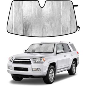 EcoNour Accordion Foldable Windshield Sun Shade Fit for Toyota 4Runner 2010-2023 2024 2025 Sunshade, Front Car Window Shades Sun Visor, Blocks UV Rays & Heat, Car Accessories