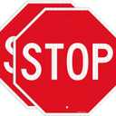 3 x GicnKeuz Stop Signs Traffic Signs 18 x 18 Inches, High Intensity - Engineer Grade Reflective Aluminum Sheeting, Rust Free Metal Stop Sign Street Road Sign, Weather Resistant, Waterproof, Fade Resistant, 2 Pre-drilled Holes (2-PACK)