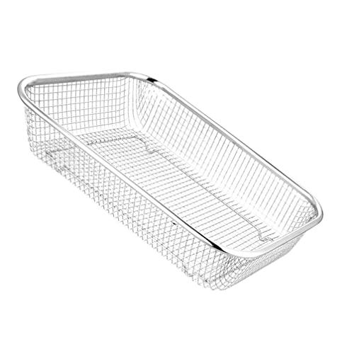 Food Strainers Flour Sifter Stainless Steel Colander Strainer Metal Mesh Vegetable Fruit Colander Kitchen Food Washing Basket Drain Bowls for Home Restaurant Sink Basket