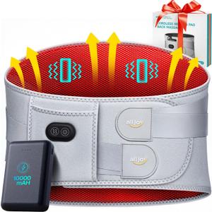 ALLJOY 67" Cordless Heating Pad for Back Pain Relief FSA Eligible HSA, 10000mAh Lower Back Massager with 3 Heat 3 Vibration, Portable Heating Pad for Cramps, Birthday Gifts for Women Men Mom Dad