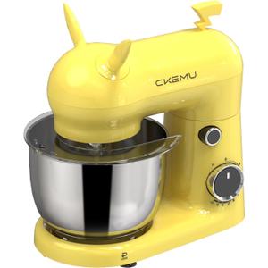 Stand Mixer, Compact & Space-Saving, Stainless Steel Bowl, Unique & Playful Design, Effcient Motor, Dishwasher-Safe Attachments, SM-2549A (Yellow)