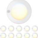 4 Inch Field Selectable 5CCT LED Motion Sensor Ceiling Light, 120V Wired Closet Light, 10 Watts, 600Lm, CRI80+, Non-dimmable, ETL Certified, Wet Location, Round/White, 10 Pack