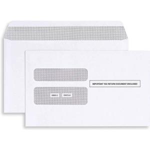 100 W2 Self-Seal Envelopes for W-2 4up Forms, Compatiable with QuickBooks Online, ADP Other Tax Software, 5 5/8 x 9, Security Tint, 100 Pack