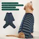 Kuoser Dog Surgery Suit Female Spay, Soft Dog Pajamas, Long Sleeve Puppy Recovery Suit, Pet Clothes Onesie for Surgery, Doggie Neuter Spay Bodysuit Apparel with Zipper, E-Collar & Cone Alternative