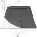 ANOW Outdoor Rope Hammock with Spreader Bars, Heavy Duty Hammock with Pad for Outdoors Indoors, 450 LBS Weight Capacity, Gray