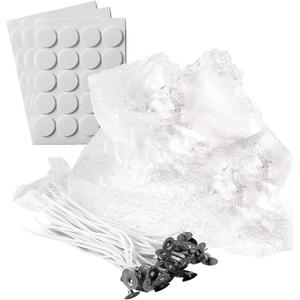 4.4lb Gel Wax for Candle Making, DIY Clear Wax Gel Candle Wax, Handmade Jelly Wax Gel Candle for Candle Making with 50pcs Wicks and 60pcs Candle Wick Stickers(2.2 lb x 2 Bags)