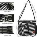 Femuar Lunch Bags for Women/Men, Insulated Lunch Bag for Work Office Picnic - Lunch Cooler Bag Leakproof Lunch Box with Adjustable Shoulder Strap - Stripe