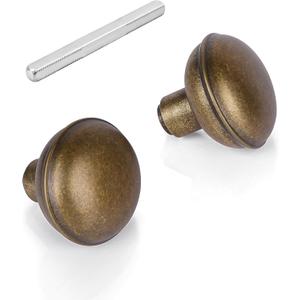 1 Pack Vintage Antique Brass Door Knob Set with Spindle, Vintage Old Style Door Knobs Replacement Set for Mortise Lock Interior Doors