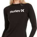Hurley Rash Guard for Women, Womens Rash Guard Long Sleeve Shirts, Rashguard Swim Shirt Women UPF 50+ SPF & UV Protection (Black, XS)