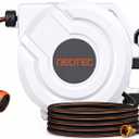 NEO-TEC 115ft 5/8" Retractable Garden Hose Reel with Auto Rewind Any Length Lock Heavy Duty Hose Reel,9-Pattern Nozzle,180Swivel,UV Resistant Wall Mount Hose Reel for Outdoor Garden Car Patio