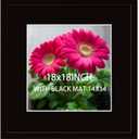 SKAOTUS 18x18 Picture Frame Black Solid Wood for Black Mat 14x14 Wall Mounting Square Poster Frames
