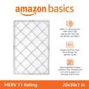 Amazon Basics 20x30x1 Air Filter 6-Pack, MERV 11 AC Furnace Filters, Removes Dust, Pet, Allergy Control, Electrostatic, Removes Lint and Pollen (Actual Size: 19.75" x 29.75" x 0.75")