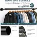 Svyrilk Industrial Pipe Clothes Rack 38.4" Wall Mounted, Heavy Duty Iron Garment Bar, Space-Saving Hanging Rod for Closet, Laundry Room, Bedroom, Black