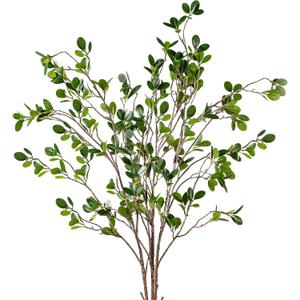 Sggvecsy 43 3Pcs Artificial Ficus Branches Faux Leaf Spray Green Eucalyptus Branches Artificial Greenery Stems Fake Ficus Twig Plants for Home Office Wedding Vase Filler Shop Decoration