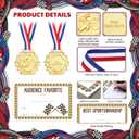 Cunno 15 Pcs Derby Medals with Award Certificate Race Car Trophy Gold Metal Award Medal with Neck Ribbon Prizes Winner Champion Trophies Prize Event Tournament Gifts