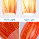 Oval Art Glass Lamp Shade Only Glass Light Cover Replacement for Kitchen Island replacement glass shades for Mini Pendant Ceiling Lights Chandelier Red and Orange