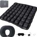 Inflatable Travel Airplane Seat Cushion, 49 3D Air Cells Soduuer Travel Cushion Set with Self-Inflating Press Button for Long Flights, Portable Seat Cushions for Car Office Kitchen Chairs Wheelchair