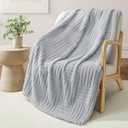 Whale Flotilla Lightweight Fleece Throw Blanket for Couch, Fuzzy Soft Blankets with Decorative Jacquard Pattern for Summer, Warm and Fluffy, 50x60 Inch, Light Grey