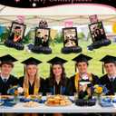 Yigney 8 Sets of 2026 Graduation Decorations - Graduation Table Decorations Honeycomb Centerpieces for 6 Inch Photo Frame Toppers 2026 Congratulate Graduations Party Decor Favor Supplies