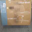 DUMOS Criss Cross Chair Legged Office Wide Comfy Desk Seat, No Wheels Armless Computer Task Seating, Swivel Vanity Home Height Adjustable (Beige)