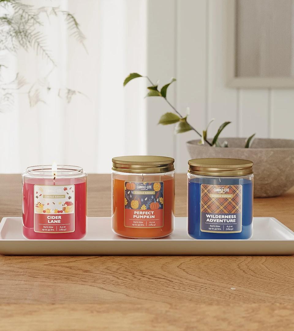 CANDLE-LITE Limited Edition Various Candles 3Pcs