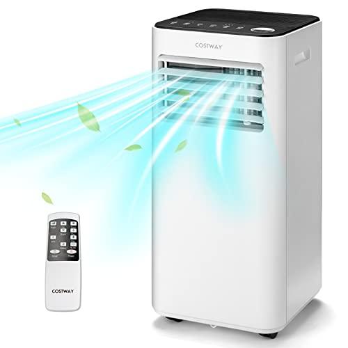 Portable Air Conditioner, 8000 BTU Air Conditioner with Fan & Dehumidifier, 24H Timer & Remote Control, Window Installation Kit, AC Unit Cools Rooms up to 250 Sq.Ft (8000 BTU), FP10739US-WH