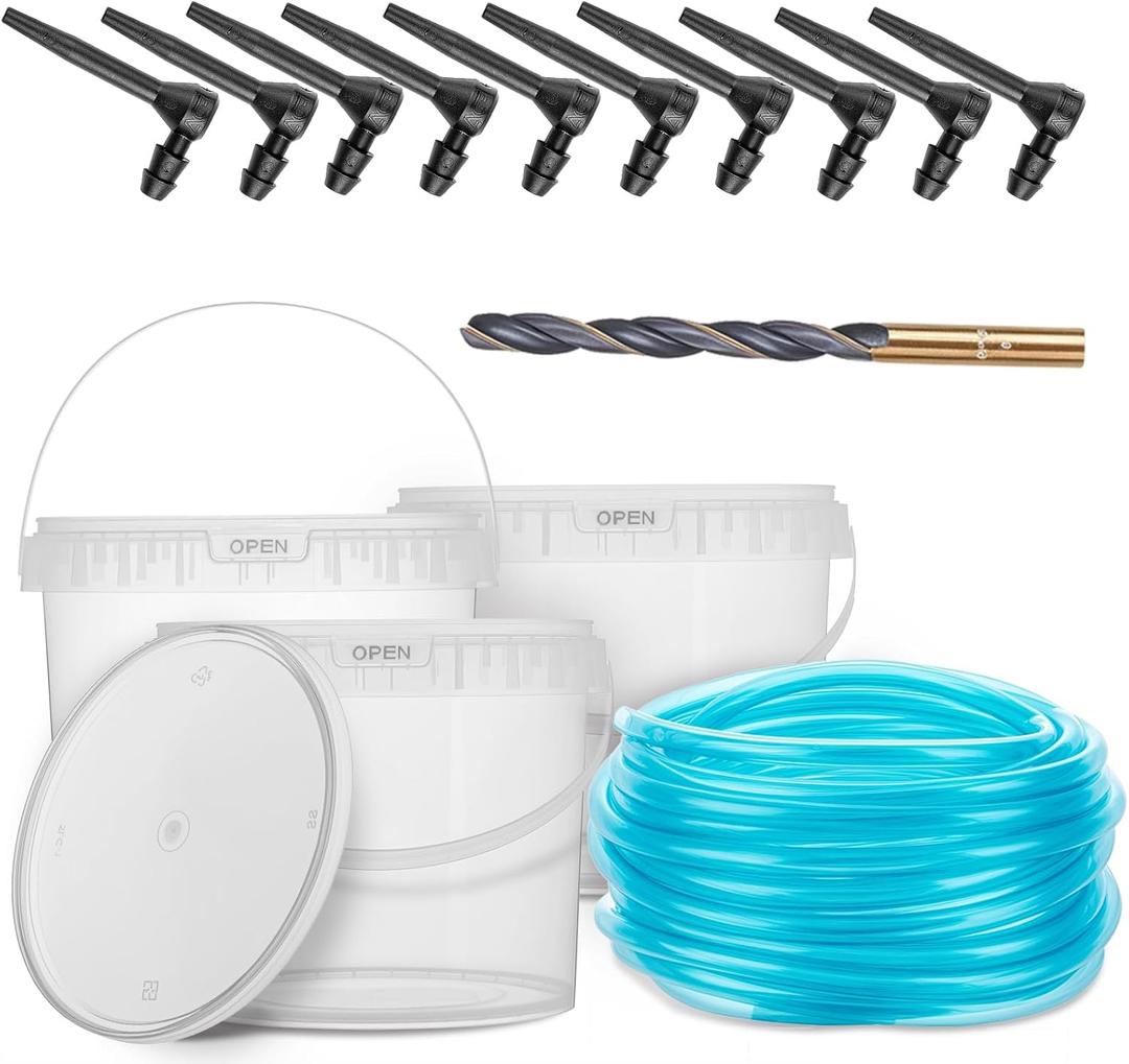 Maple Syrup Tapping Kit Starter Set with 5 Clear Buckets, 32ft Tubing, Taps & Drill Bit  Easy DIY Sap Collection for Maple Trees, Family & Kids