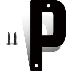 8 Inch Large Metal Letters, Metal House Letters, Modern Black House Address Letter for Outside, Outdoor Address Letter for Apartment Home Street Office Mailbox (P)