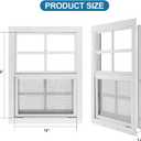 2 Pack Shed Window 12" W x 16" H, White Flush Mount Window with Tempered Glass and Removable Screen for Playhouses, Sheds, Garage and Chicken Coops