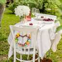 2 x Valentine Candle Rings, 6 Pcs Conversation Heart Decor for Pillar Candles, Pink Felt Mini Wreath with Love Messages for Table, Cabinet, Candy Heart Centerpiece, Wedding & Home Decor