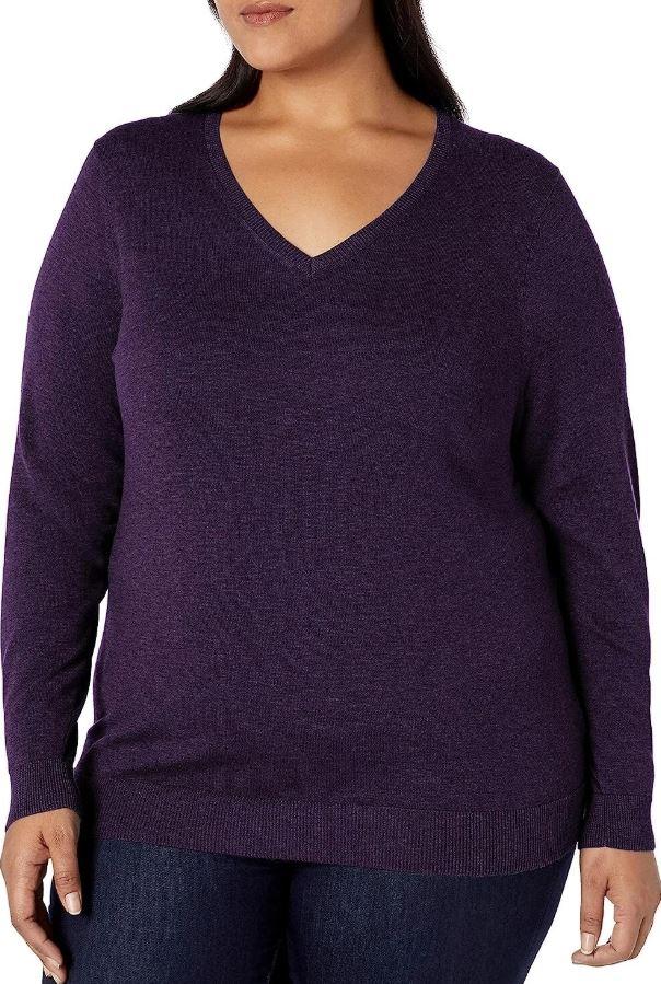 Amazon Essentials Women's Classic-Fit Lightweight Long-Sleeve V-Neck Sweater - Small