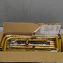 Nisoger Wedding Welcome Sign Stand, 68x31x 20 Heavy Duty Easel Stand for Sign with 4 Leather Strap, Welcome to Our Wedding Sign Holder, Metal Floor Standing Easels for Signs, Poster, Gold