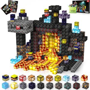 Hltyigr 150PCS Magnetic Blocks-Magnetic Building Blocks Magnet Toys Set Stacking Cave World with Magnet Construction Toys STEM Sensory Gift for Kids Toddlers Boys & Girls Birthday Gifts Ages 3+