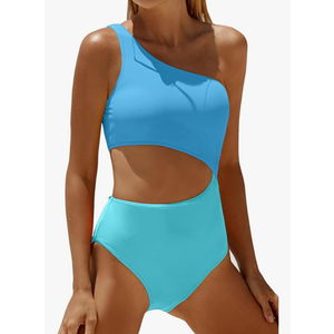 YONIQUE Women's One Piece Swimsuit- One Shoulder Bathing Suit Cutout Tummy Control Swimwear XL