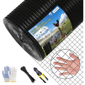 Galvanized Black Vinyl Coated Hardware Cloth | 1 Inch Mesh 17 Gauge 36"x100' |Rust & Resistant, for Chicken Coop, Rodent Proof, Tree Guard, Garden Plant Fencing, Pet Enclosures & Home Improvement