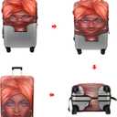 WUJIAONIAO Travel Luggage Cover Baggage Suitcase Cover Protector Skins 18-32 Inch (Brown A10, M (for 22-24 inch luggage))