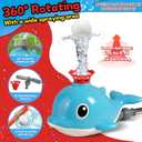2 in 1 Water Sprinkler Baseball Toy Set for Kids  Whale Shaped Outdoor T-Ball Game & Spinning Splash Toy, Summer Backyard Water Play for Toddlers and Children Ages 3+