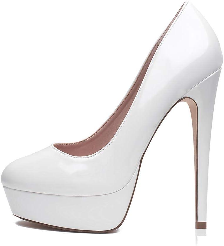 Elisabet Tang Women's Platform High Heels Pumps Shoes Peep Toe 5.5 inch Stilettos Slip On for Dress Wedding Party Prom 7