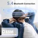 TOPOINT Sleep Mask with Bluetooth Headphones, 3D Eye Mask for Sleep Headphones with White Noise, Total Blackout, 5.4 Bluetooth, Timer, 15 Hours for Women Men, Travel, Meditation, Nap, CPAP Users, Bl