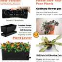 2 x Self Watering Pots for Indoor Plants 17 Inches Window Boxes Planters Rectangular Flower Pots Rectangle Herb Pots Large Plant Pots with Drainage Holes and Saucers Windowsill Planter (2, Black)