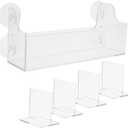 Cabilock Suction Cup Fridge Organizer with Adjustable Dividers 5-Compartment Drink Holder Shelf for Refrigerator Door Storage Space-Saving Kitchen Beverage Rack